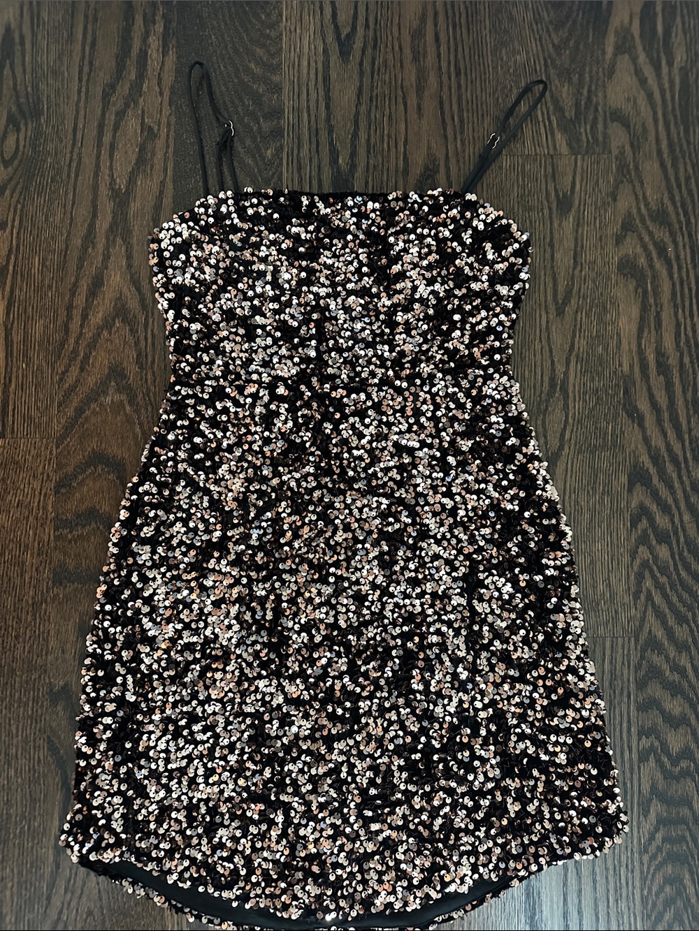 Angel Biba Black and Gold Sequin Dress